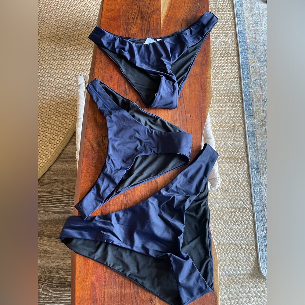 J CREW bikini bottom in navy with black lining